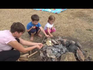 a picnic with a tent on the seashore